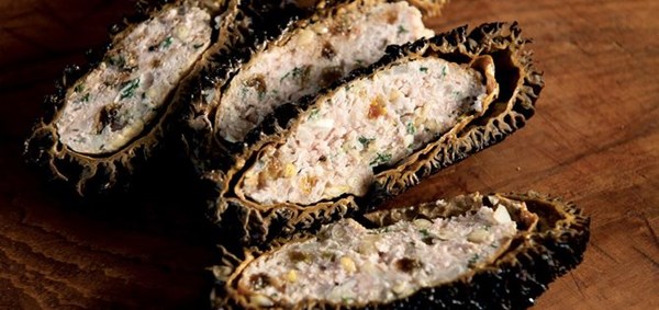 Morels stuffed with sausage and sage [Sebastian Carosi]