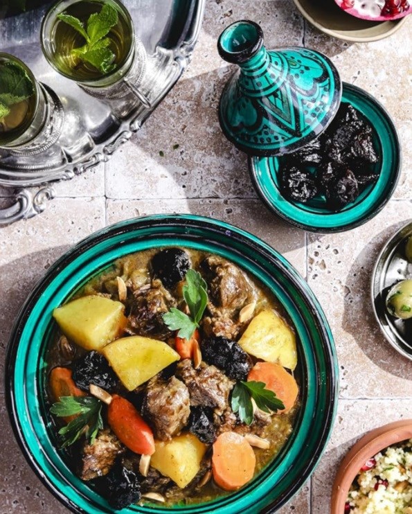 Moroccan beef tagine with jeweled couscous