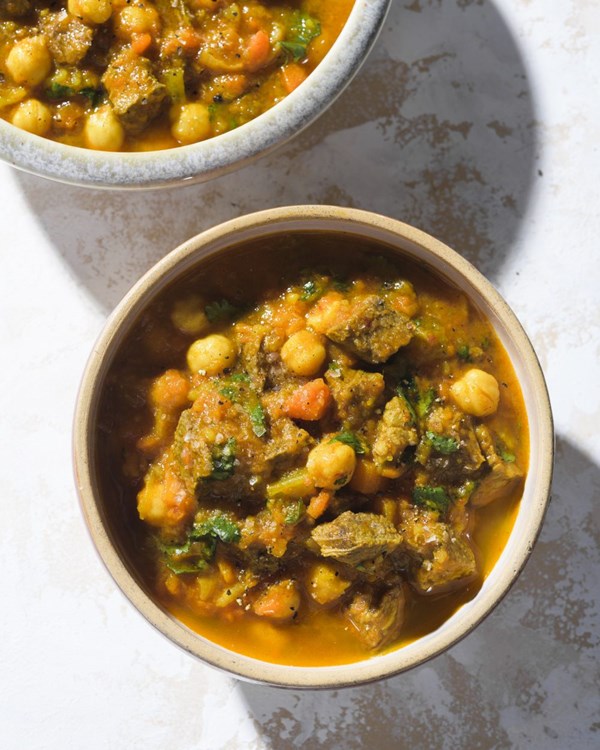 Moroccan beef, tomato and chickpea stew