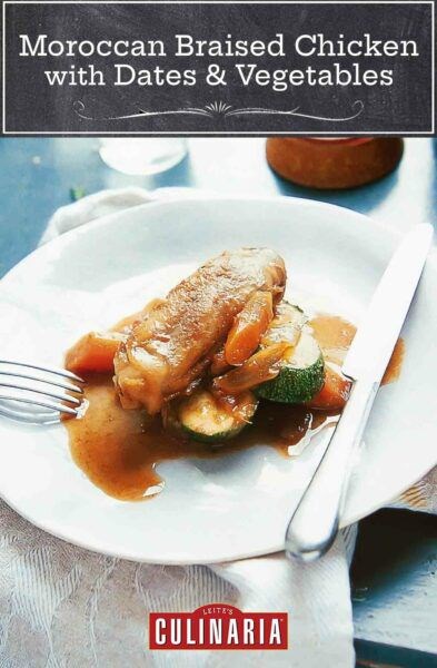 Moroccan braised chicken with dates and vegetables