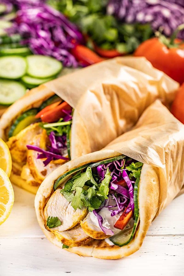 Moroccan chicken gyros