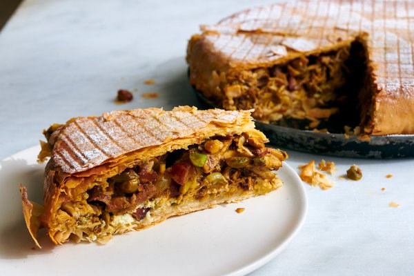 Moroccan chicken pie