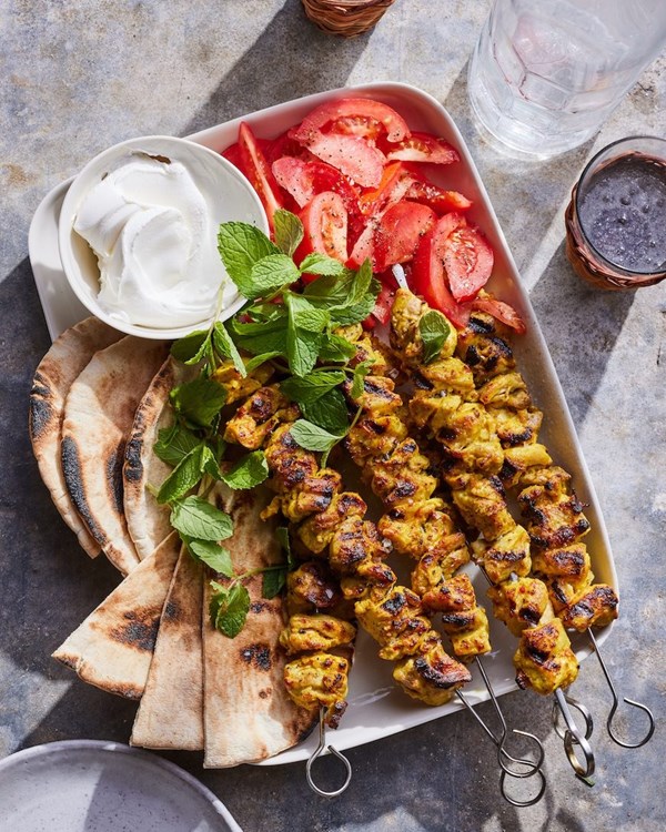Moroccan chicken skewers