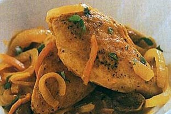 Moroccan chicken with preserved Meyer lemons and green olives