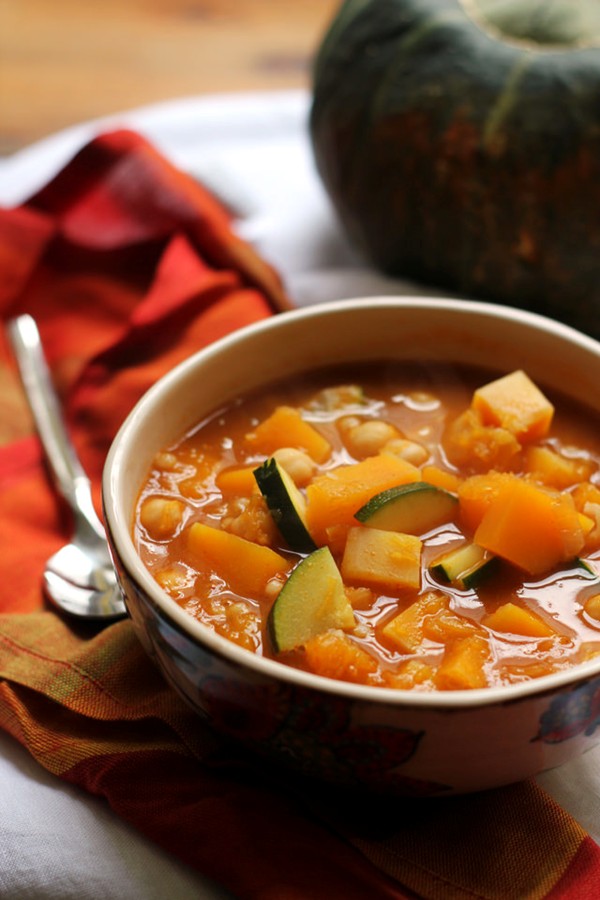 Moroccan chickpea and butternut squash soup