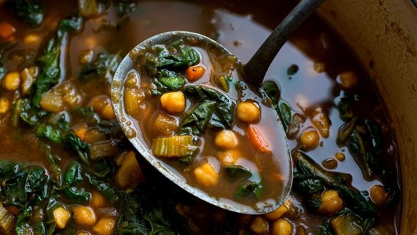Moroccan chickpeas with chard