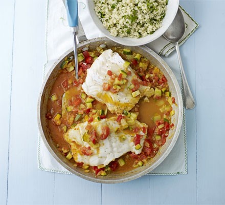 Moroccan fish with couscous