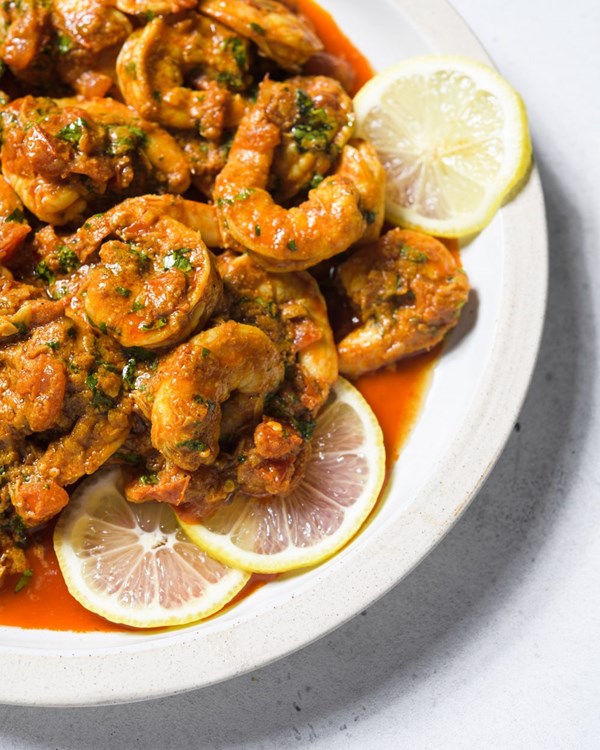 Moroccan harissa-garlic shrimp (Crevettes pil pil)