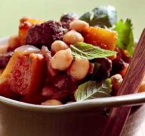 Moroccan lamb stew with pumpkin and pickled lemon.