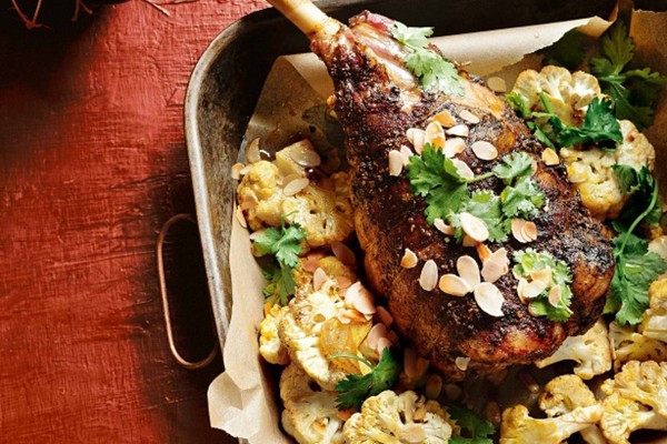 Moroccan leg of lamb with spiced cauliflower