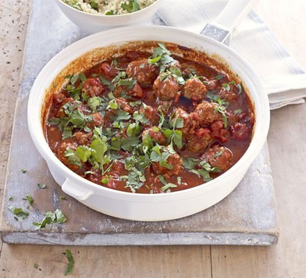 Moroccan meatballs with herb couscous