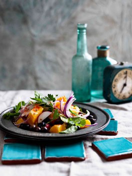 Moroccan orange, olive and onion salad
