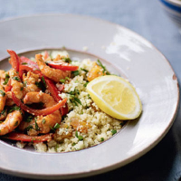 Moroccan prawns and couscous