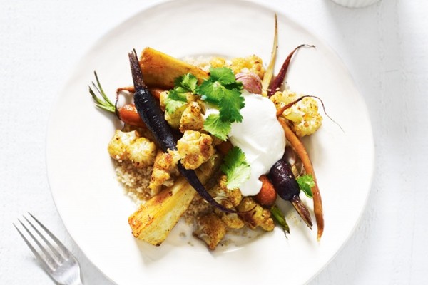 Moroccan roasted vegetables with couscous