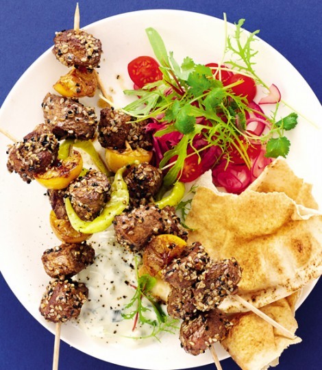 Moroccan shish sesame skewers