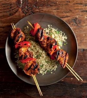 Moroccan-spiced chicken skewers