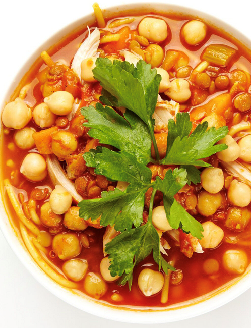 Moroccan spiced chicken soup