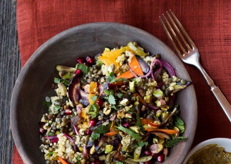 Moroccan-spiced millet-and-lentil salad