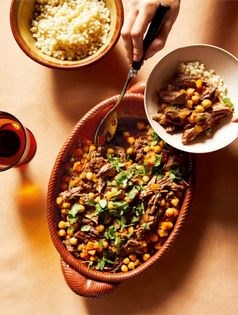Moroccan-spiced roast with chickpeas and herbs