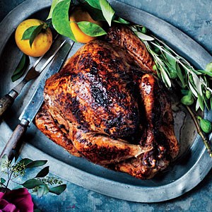 Moroccan-spiced turkey with aromatic orange pan jus
