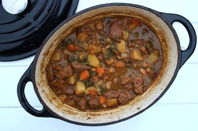 Moroccan stew - with either veggie sausage or beef