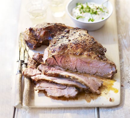 Moroccan-style barbecued leg of lamb