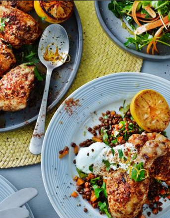 Moroccan-style chicken and lentils