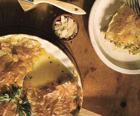 Moroccan-style chicken pie