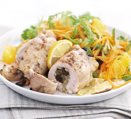 Moroccan-style chicken with carrot & orange salad