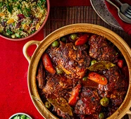 Moroccan-style chicken with sour cherries & olives