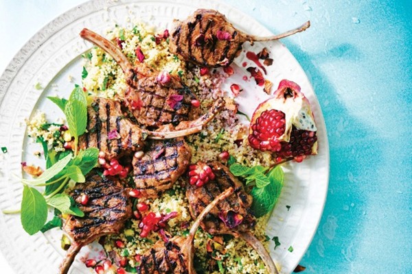 Moroccan-style lamb cutlets with couscous