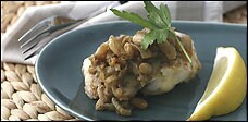 Moroccan tilefish with sweet onions