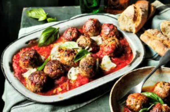 Mortadella meatballs in sugo