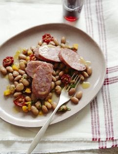 Morteau sausage & warm borlotti bean salad