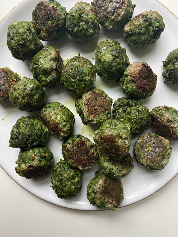 Mostly greens meatballs