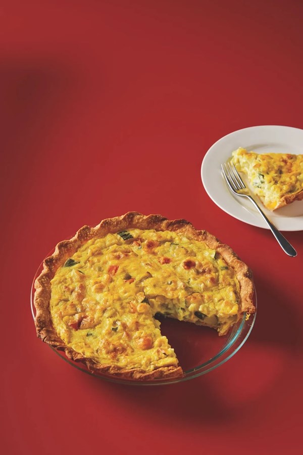 Mostly vegetable vegan quiche