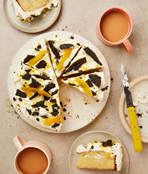 Mother's Day lemon drizzle with poppy seed brittle