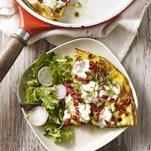 Mozzarella, basil & zucchini frittata