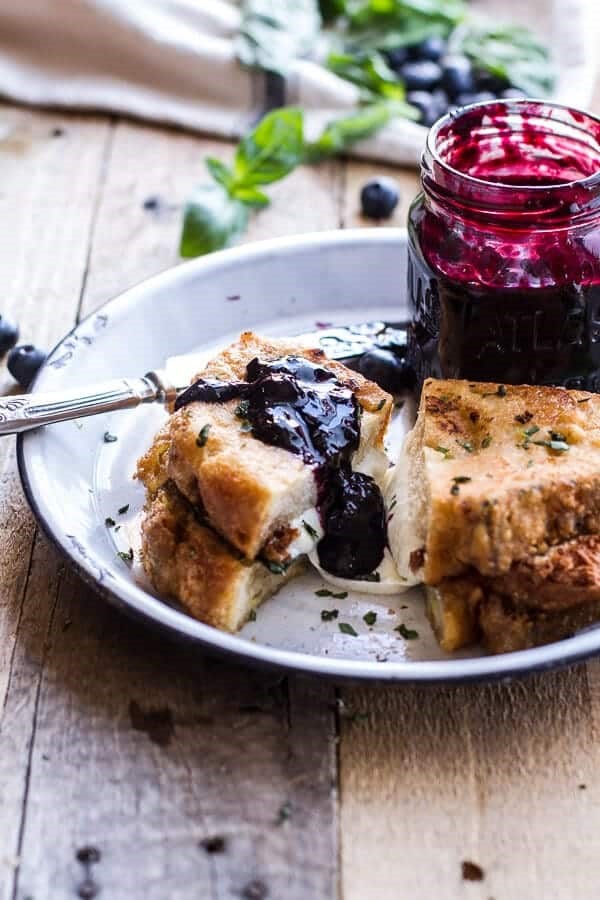 Mozzarella in carrozza (fried mozzarella sandwich) w/blueberry balsamic jam