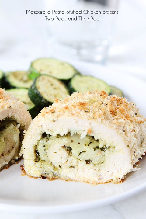 Mozzarella pesto stuffed chicken breasts