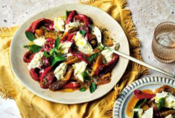 Mozzarella with roasted capsicums agrodolce