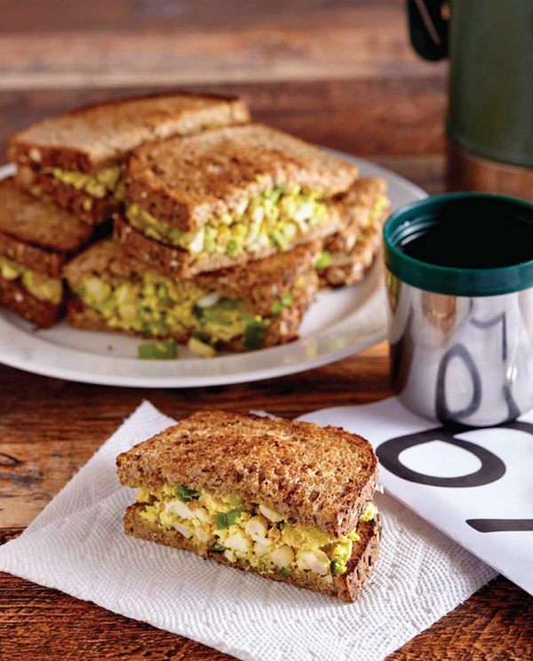 Mrs. Kim's eggless egg salad sandwiches