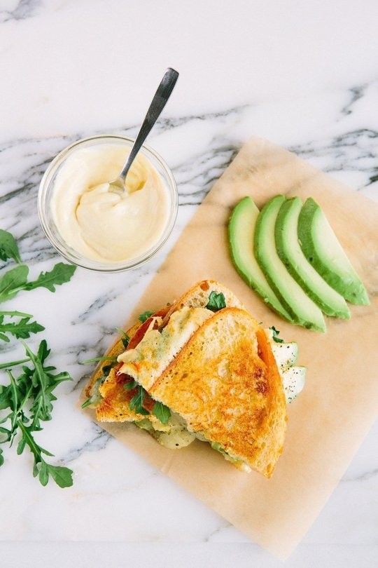 Muenster and avocado grilled cheese