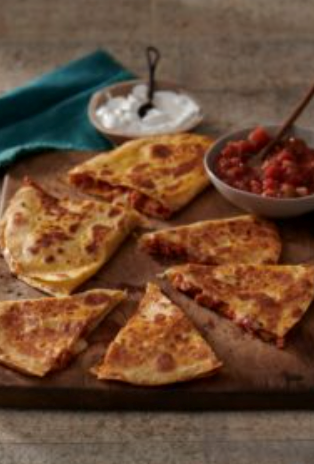 Muenster and chorizo quesadilla