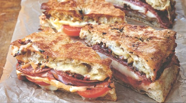 Muffaletta grilled cheese
