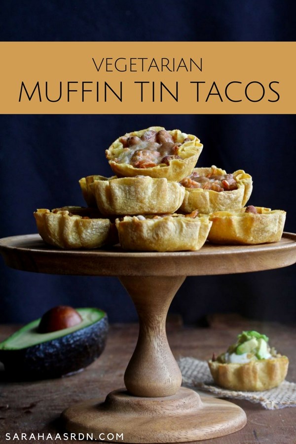 Muffin tin bean tacos