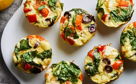 Muffin-tin omelets with feta & peppers