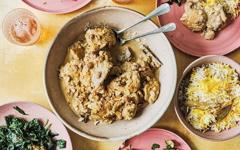 Mughlai chicken with almonds and sultanas