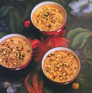 Muhalebi with orange blossom syrup