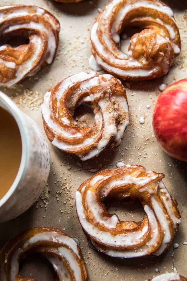 Mulled apple cider chai French crullers